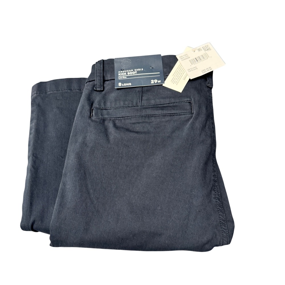 American Eagle Kick Boot Womens 8 (31x34) Long Low-Rise Navy Blue Stretch NEW